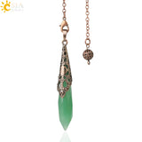 CSJA Rock Crystal Pendulum Natural Stone Quartz Pendant for Dowsing