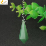 CSJA Rock Crystal Quartz Pendulum Dowsing Rod Natural Stone Pendant