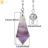 CSJA Rock Crystal Quartz Pendulum Dowsing Rod Natural Stone Pendant