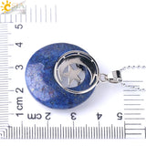 CSJA Natural Stone Necklaces Reiki Lapis Lazuli Tiger Eye Moon Star Charms F852