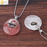 CSJA Natural Stone Necklaces Reiki Lapis Lazuli Tiger Eye Moon Star Charms F852