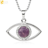 Natural Stone Devil's Eye Amulet Pendant Necklace