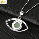 Natural Stone Devil's Eye Amulet Pendant Necklace