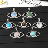 Natural Stone Devil's Eye Amulet Pendant Necklace