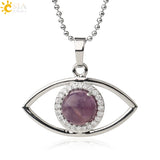 Natural Stone Devil's Eye Amulet Pendant Necklace