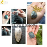CSJA Spectrolite Labradorite Water Drop Triangle Necklaces Pendants