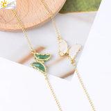 CSJA Butterfly Bracelet, Natural Stone Crystal Chain Bracelet