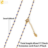 CSJA Women's Stainless Steel Beaded Chain Necklace Wedding Gift