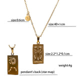 CSJA Zodiac Sign Necklace Stainless Steel Charms Pendant Chain