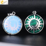 Sun & Moon Pendant Purple Crystal Quartz Beads for Jewelry Making