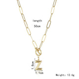 CSJA Stainless Steel A-Z Letter Necklace Toggle Clasp Pendant Gift