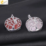 Tree of Life Pendant Necklace with Owl Natural Stone