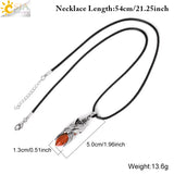 CSJA Natural Stone Hexagonal Pendant Necklace Angel Wings Bullet Crystal Jewelry