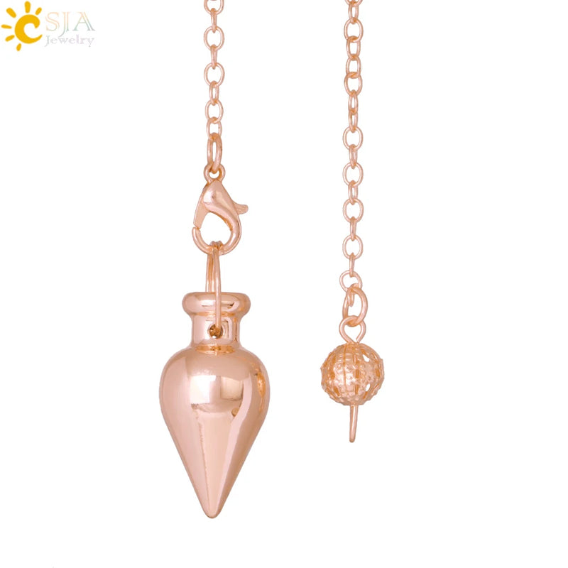 CSJA Water Drop Metal Dowsing Pendulum for Divination Radiesthesia H109