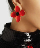 CSxjd Enamel Flower Clip Earrings Women Jewellery