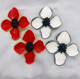 CSxjd Enamel Flower Clip Earrings Women Jewellery