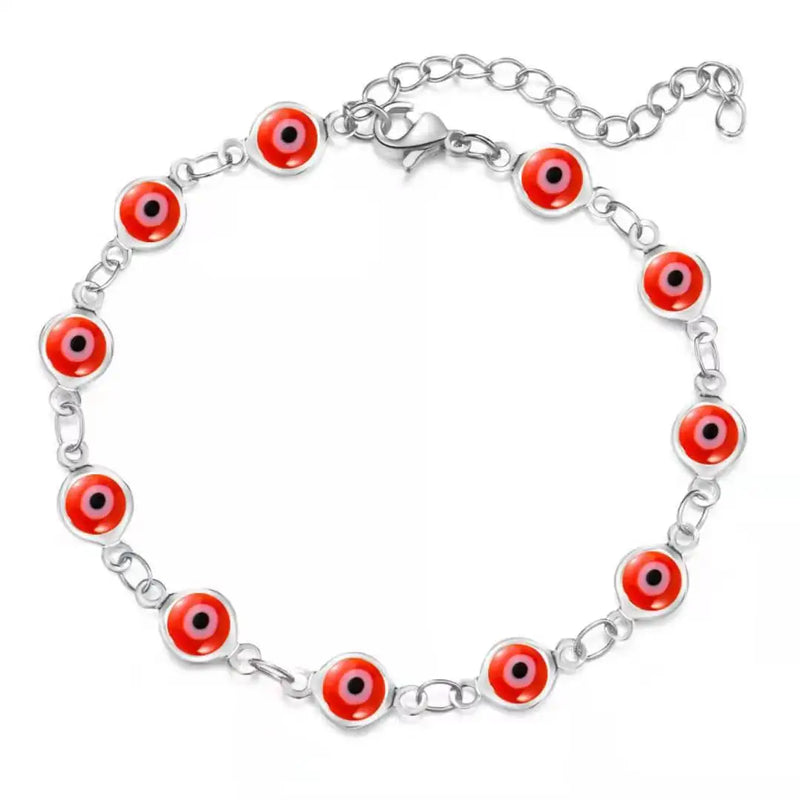 CTB4 Eye Charm Bracelet High Silver Brass Chain Bracelets