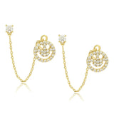 CTE3 Crystal Lightning Earrings For Women Man Geometric Hoop Earrings