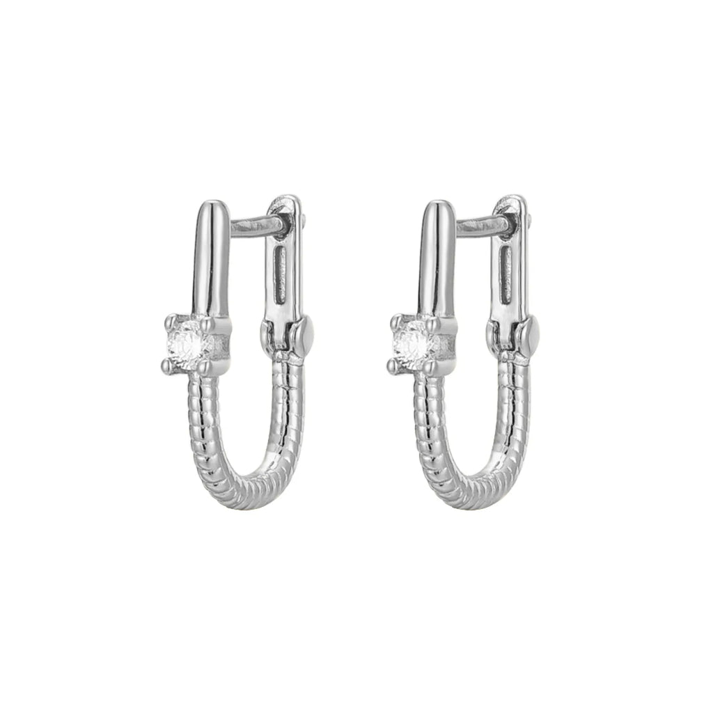 CTE4 Geometric Hammered Earrings Vintage Hoop Earrings