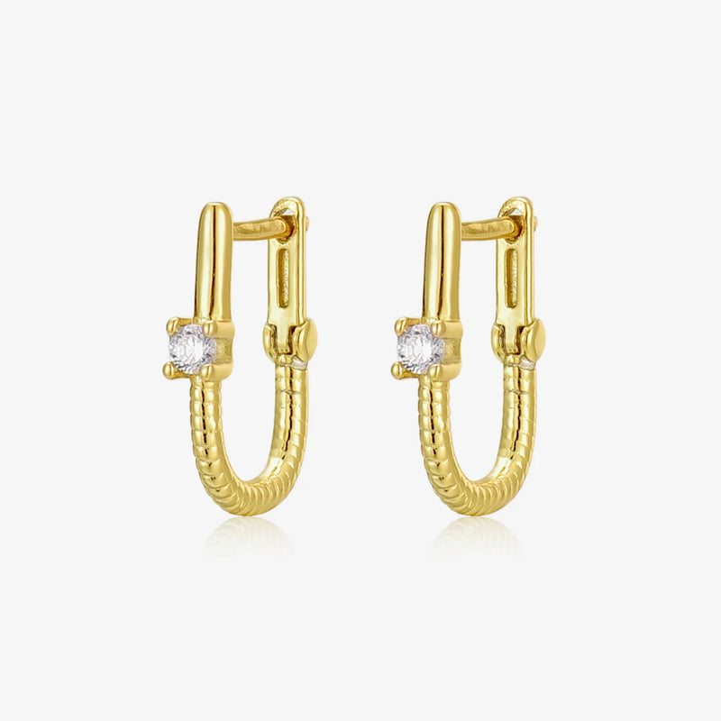 CTE4 Geometric Hammered Earrings Vintage Hoop Earrings