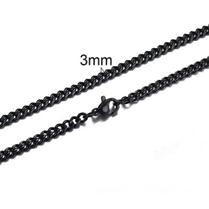 Stainless Steel 3-7mm Cuban Link Necklace for Men Choker Jewelry