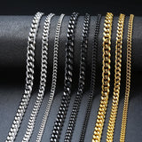 Stainless Steel 3-7mm Cuban Link Necklace for Men Choker Jewelry