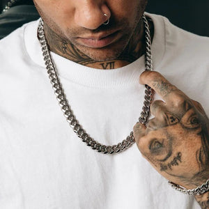 Stainless Steel 3-7mm Cuban Link Necklace for Men Choker Jewelry