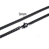 Stainless Steel 3-7mm Cuban Link Necklace for Men Choker Jewelry