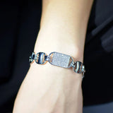 14mm Square Clustered Cuban Chain Bracelet HipHop Iced Out Zirconia Rock Jewelry