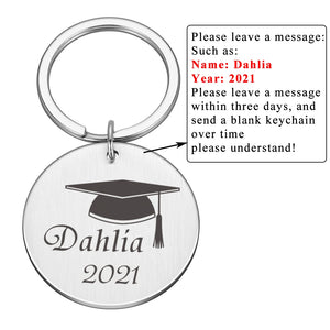 Personalized Graduation Keychain Gift for Him Her Men Women Keyring Pendant