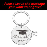 Personalized Graduation Keychain Gift for Him Her Men Women Keyring Pendant
