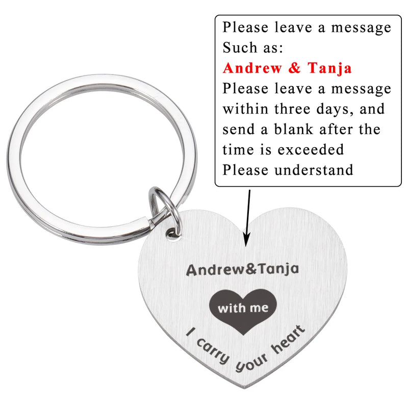 Heart Shaped Keychain Gift for Man Couple Rings Keychain