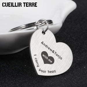 Heart Shaped Keychain Gift for Man Couple Rings Keychain