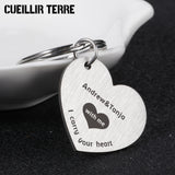 Heart Shaped Keychain Gift for Man Couple Rings Keychain