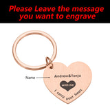 Heart Shaped Keychain Gift for Man Couple Rings Keychain
