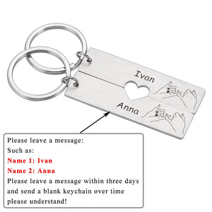 Couple Rings Name Key Chain Love Keychain Accessories Gift For Man