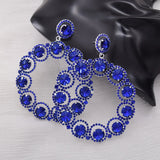 Big Hoop Earrings with Glass Rhinestones for Wedding