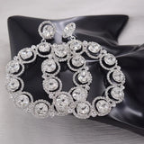 Big Hoop Earrings with Glass Rhinestones for Wedding