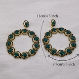 Big Hoop Earrings with Glass Rhinestones for Wedding