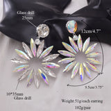 Drag Queen Huge Earring with Emerald Gemstone for Women
