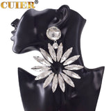 Drag Queen Huge Earring with Emerald Gemstone for Women