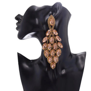 CUIER Crystal Rhinestone Bridal Dangle Earrings Wedding Jewelry
