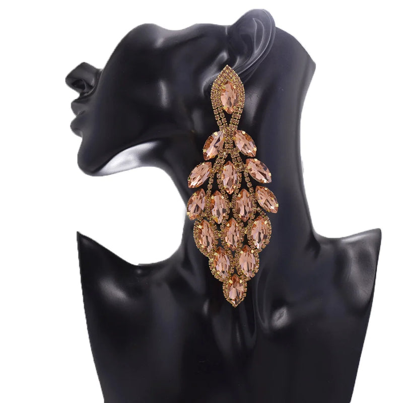 CUIER Crystal Rhinestone Bridal Dangle Earrings Wedding Jewelry