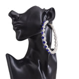 Huge Hoop Earring for Women Bead Chain Rhinestone Female Earrings