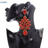 CUIER Crystal Drop Earrings Rhinestone Statement Dangle Wedding Jewelry