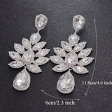 CUIER Crystal Drop Earrings Rhinestone Statement Dangle Wedding Jewelry