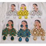 CUIER Crystal Drop Earrings Rhinestone Statement Dangle Wedding Jewelry