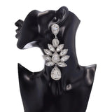 CUIER Crystal Drop Earrings Rhinestone Statement Dangle Wedding Jewelry