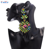 CUIER Crystal Long Drop Earrings Wedding Party Accessory