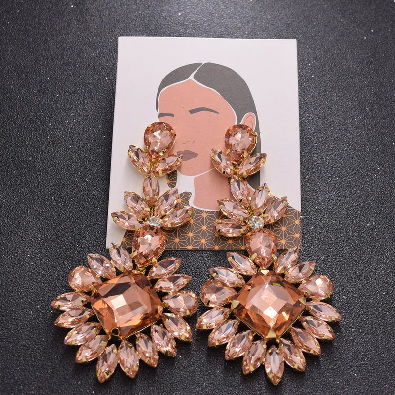 CUIER Crystal Long Drop Earrings Wedding Party Accessory
